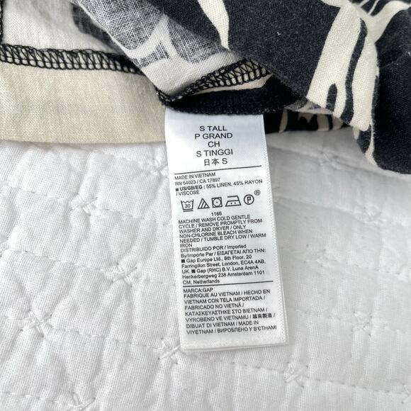 NWT Gap Linen Square Neck Mini Sundress in Black and White Floral Size S Tall - Picture 7 of 8